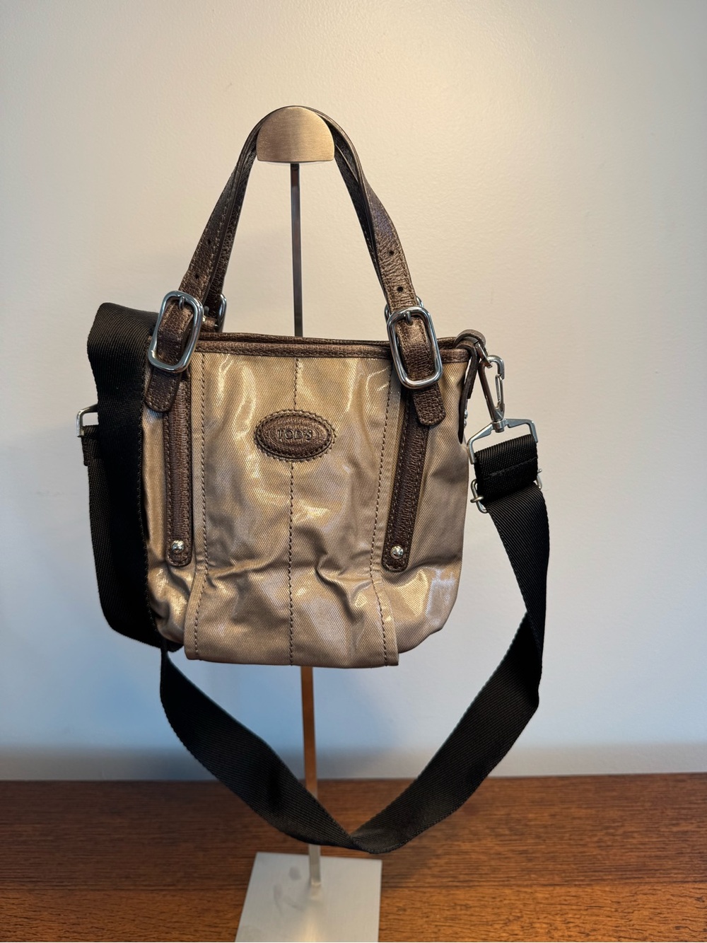 TOD'S G-Line Easy Sacca Coated Canvas 2-Way Crossbody Bag